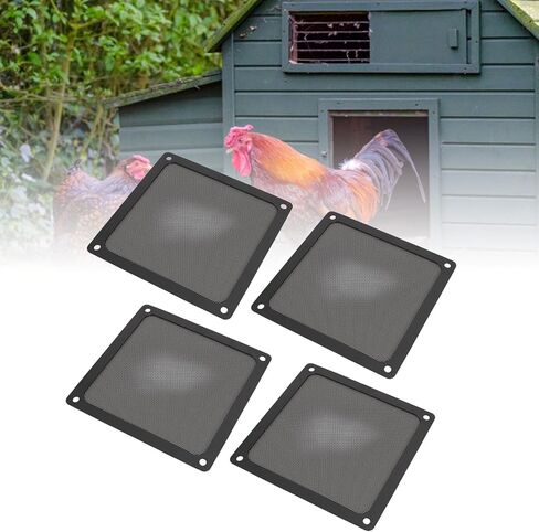 Alomejor Computer Fan Dust Filter Premium Noise Reduction Fine Mesh PVC Fan Grills for PC Cooler Vent 5.51x5.51in 4pcs for Electronic Components (Black) in Saudi Arabia