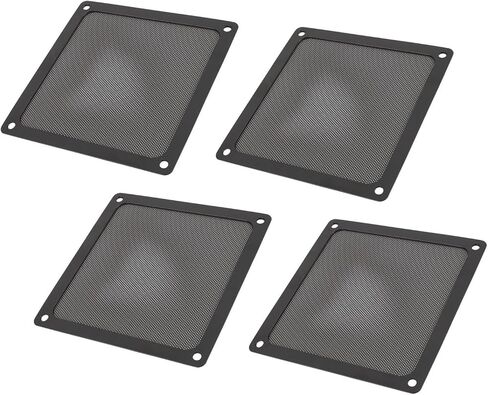 Alomejor Computer Fan Dust Filter Premium Noise Reduction Fine Mesh PVC Fan Grills for PC Cooler Vent 5.51x5.51in 4pcs for Electronic Components (Black) in Saudi Arabia