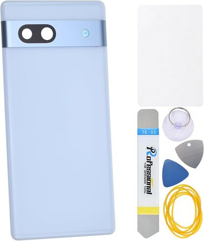 Sea Back Housing Rear Camera Frame and Glass with Pre-Cut Adhesive for Google Pixel 7a in Saudi Arabia