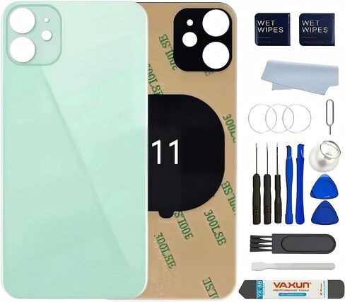 Back Glass Replacement for iPhone 11 Back Cover with Pre-Installed 3M Tape +Tools (iPhone 11 Green) in Kuwait