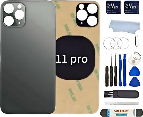 Back Glass Replacement for iPhone 11 Back Cover with Pre-Installed 3M Tape +Tools (iPhone 11 Green) in Kuwait