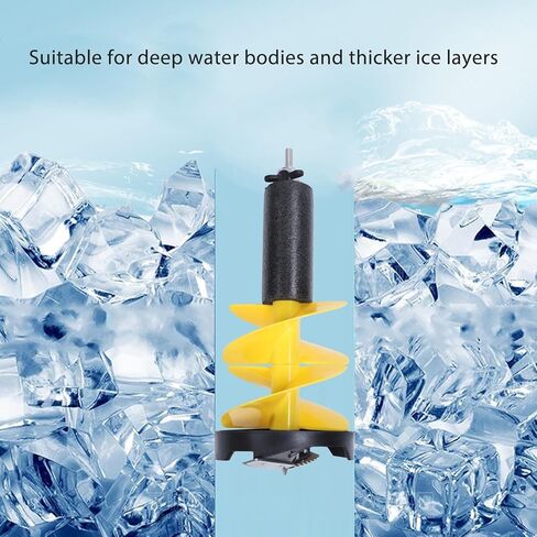 Luocute Ice Drill for Fishing, Portable Ice Auger Drill Attachment for Electric Drilling, Ultra Lightweight with Anti Loss Float, Fishing Auger Bit with Protective Cover, Yellow in Saudi Arabia