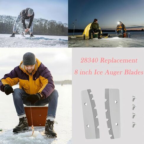 Garosa 6 Inch Ice Auger Blades, 2 Pack Hard Alloy Replacement Blades with Bolts and Nuts, for Ion Manual and Electric Augers in Saudi Arabia