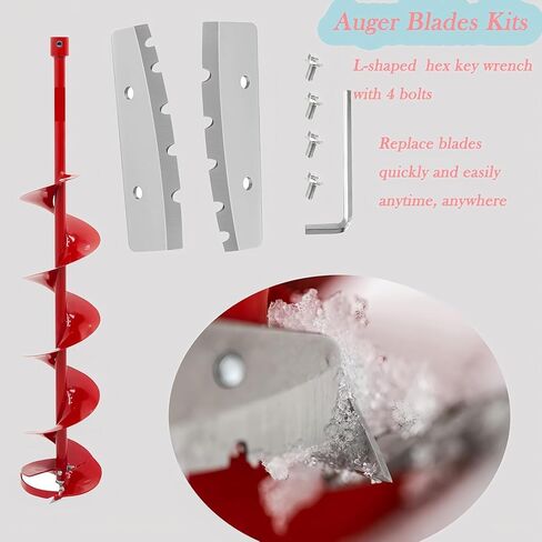 Garosa 6 Inch Ice Auger Blades, 2 Pack Hard Alloy Replacement Blades with Bolts and Nuts, for Ion Manual and Electric Augers in Saudi Arabia