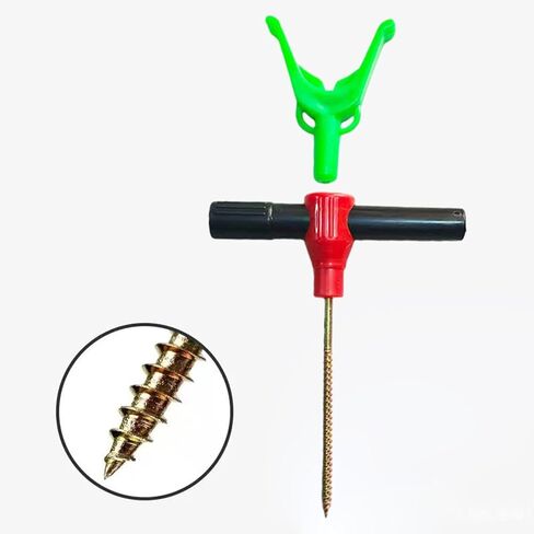 4X Tent Pegs Ice Fishing Shelter Nails Ice Spiral Auger Screws Fishing Rod Holder Threaded for Outdoor Accessories in Kuwait