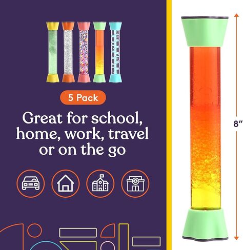 Special Supplies Liquid Motion Bubbler Toy Cool Tubes 6-Pack Colorful Hourglass Timer with Droplet Movement, Bedroom, Sensory Play, Cool Home or School in Saudi Arabia