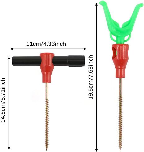 4X Tent Pegs Ice Fishing Shelter Nails Ice Spiral Auger Screws Fishing Rod Holder Threaded for Outdoor Accessories in Kuwait