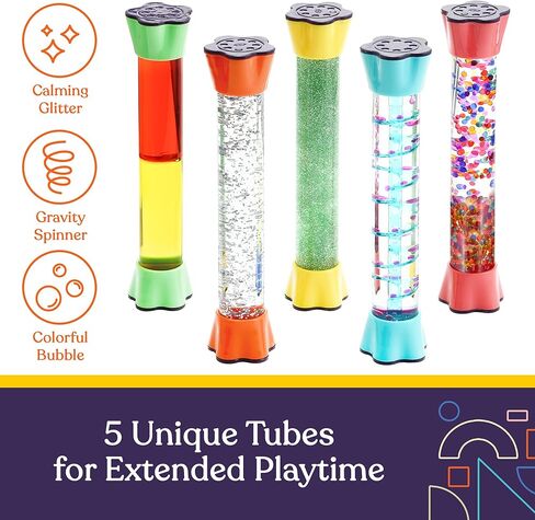 Special Supplies Liquid Motion Bubbler Toy Cool Tubes 6-Pack Colorful Hourglass Timer with Droplet Movement, Bedroom, Sensory Play, Cool Home or School in Saudi Arabia