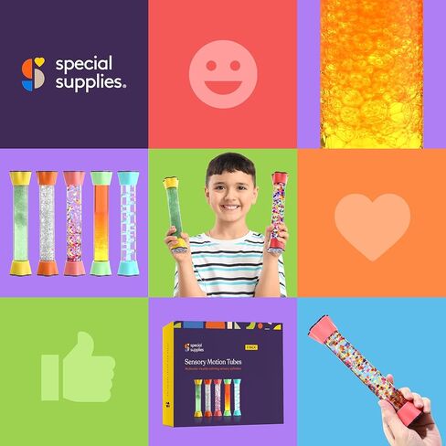 Special Supplies Liquid Motion Bubbler Toy Cool Tubes 6-Pack Colorful Hourglass Timer with Droplet Movement, Bedroom, Sensory Play, Cool Home or School in Saudi Arabia