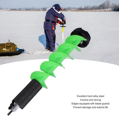 Ice Auger, Nylon Cordless Electric Drill Auger Bit 6in Diameter 29in Length for Ice Drilling Fishing, with Water Float Design and Cutter Guards in Saudi Arabia