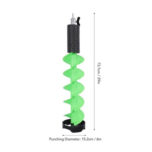 Ice Auger, Nylon Cordless Electric Drill Auger Bit 6in Diameter 29in Length for Ice Drilling Fishing, with Water Float Design and Cutter Guards in Saudi Arabia