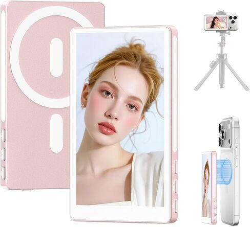 4" Back Camera Monitor iPhone 17, Magnetic Vlog Selfie Monitor Screen for iPhone 17,1080P Wireless Mirroring Back Camera Selfie Monitor for Vlog YouTube TikTok,Snaplylens for iPhone,Android, Black in Saudi Arabia