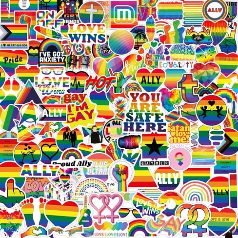 315 قطعة من ملصقات الفخر مجموعة ملصقات قوس قزح من أجل LGBTQ Gay Pride Stuff Accessories الاحتفال المسيرات ديكور المنزل لوازم الحفلات المهرجانات in Kuwait