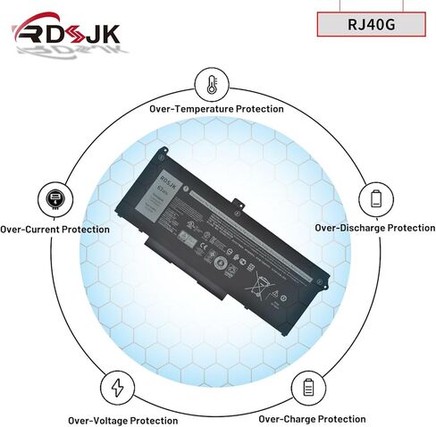 RJ40G 63Wh Laptop Battery for Dell Latitude 14 5420 Latitude 15 5520 Precision 15 3560 F3T9T Series P137G P137G001 P104F P104F001 P104F002 M033W 01K2CF 075X16 WY9DX 0WK3F1 0M3KCN 005R42 15.2V 3941mAh in Saudi Arabia