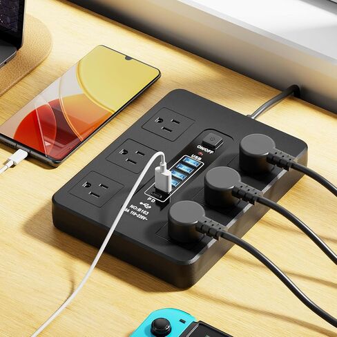 12 Port Smart USB C PD Power Strip Desktop with 78 Inch Cord Multi Outlet Charging Station for Office and Home Tech Setup in Saudi Arabia