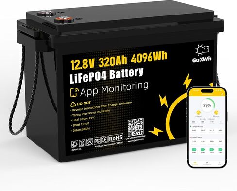 بطارية LiFePO4 البحرية بقدرة 12 فولت و100 أمبير في الساعة مع تطبيق Bluetooth، وبطارية محرك التصيد ذات الدورة العميقة بقدرة 1280 وات في الساعة، ومدمجة بقدرة 100 أمبير BMS، وأكثر من 4000 دورة عميقة، للقوارب والمركبات الترفيهية والنظام الشمسي خارج الشبكة in Kuwait