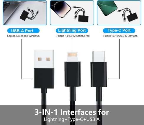محول Memory Stick Pro Duo، 4 في 1 قارئ بطاقات SD/TF/MS/XD، قارئ بطاقات صور XD لـ USB C/Lightning/USB A، قارئ بطاقات SD متعدد لأجهزة iPhone 17/16/15/14/13/12/11/iPad/MAC/Android/Laptop/PC in Kuwait