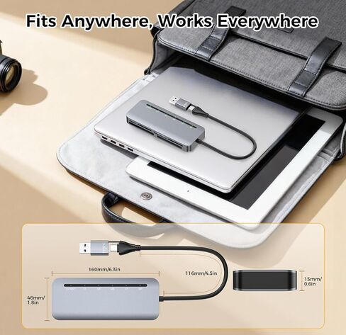 قارئ بطاقات CFast 6 في 1، قارئ بطاقات USB 3.0 متعدد لـ CFast/CF/SD/TF/XD/MS، قراءة متزامنة 6 بطاقات، نقل بيانات عالي السرعة 5 جيجابت في الثانية، ألومنيوم، متوافق مع MacBook، Windows، PC، iPhone 17-15 in Saudi Arabia
