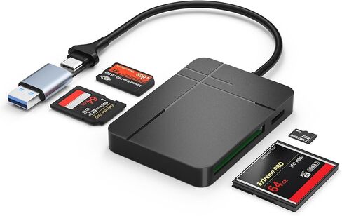 قارئ بطاقات SD 4.0، ذاكرة قارئ بطاقات Micro SD UHS-II لـ SDXC SDHC UHS-II & UHS-I، CF، CFI، TF، MMC، Micro SDXC، Micro SDHC، قارئ بطاقات MS، USB A/C متوافق مع MacBook، والكمبيوتر المحمول، والكمبيوتر اللوحي، إلخ in Kuwait