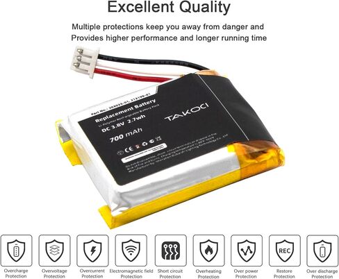 Replacement Battery for Plantronics (Poly) SAVI 8220 Series Wireless Headset,fits Part Number 203035-01 3.8V 700mAh in Saudi Arabia