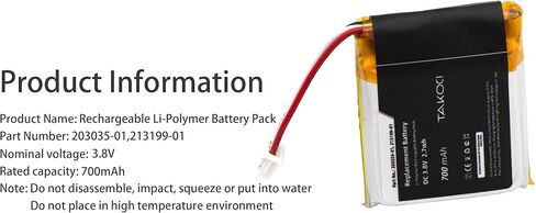 Replacement Battery for Plantronics (Poly) SAVI 8220 Series Wireless Headset,fits Part Number 203035-01 3.8V 700mAh in Saudi Arabia