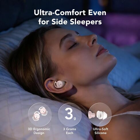 MINISO MS217 Sleep Earbuds, Mini in-Ear Design for Side Sleepers, Real-Time AI Translation, 165 Languages & 8Translation Mode, Clear Calls and Music, Bluetooth 6.0, Ideal for Sleep/Work.Pink in Saudi Arabia
