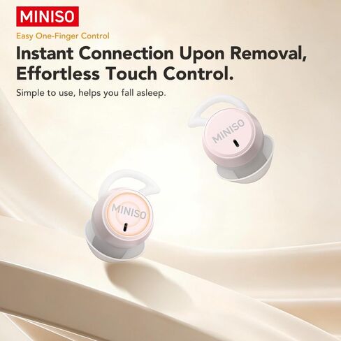 MINISO MS217 Sleep Earbuds, Mini in-Ear Design for Side Sleepers, Real-Time AI Translation, 165 Languages & 8Translation Mode, Clear Calls and Music, Bluetooth 6.0, Ideal for Sleep/Work.Pink in Saudi Arabia