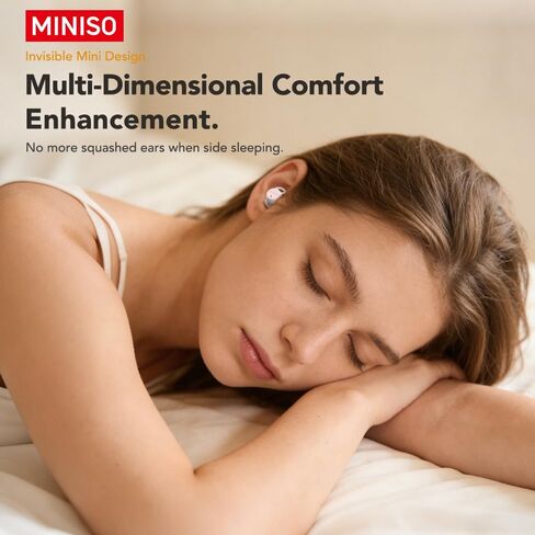 MINISO MS217 Sleep Earbuds, Mini in-Ear Design for Side Sleepers, Real-Time AI Translation, 165 Languages & 8Translation Mode, Clear Calls and Music, Bluetooth 6.0, Ideal for Sleep/Work.Pink in Saudi Arabia