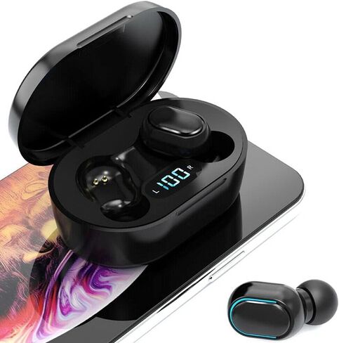 Wireless Headphones, True Wireless Earbuds with Led Display Charging Case, HD HiFi Stereo, Smart Control, Built-in Mic, IPX7 Waterproof Bluetooth Earphones for Andriod/iOS in Saudi Arabia