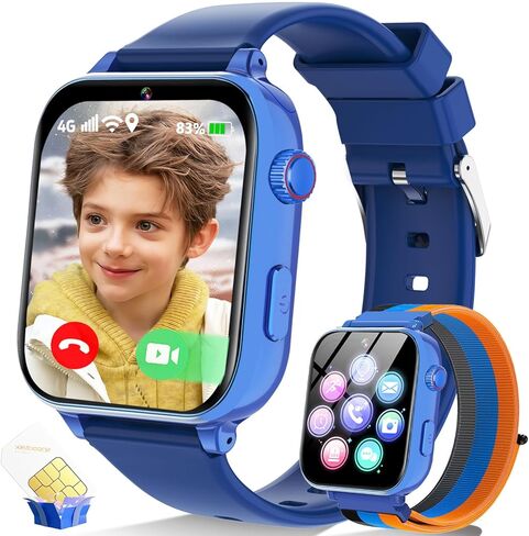 ساعة ذكية للأطفال من الجيل الرابع بنظام تحديد المواقع GPS، ساعة ذكية للأولاد والبنات من سن 4 إلى 12 عامًا مع مكالمات فيديو ودردشة ووضع الفصل الدراسي وألعاب إنذار الكاميرا وألعاب الوالدين وتطبيق اللمس وهدايا للأطفال (تتضمن بطاقة SIM) باللون الوردي in Kuwait
