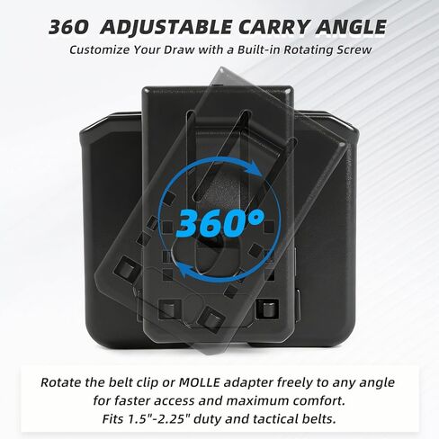 mag Holster 9mm Magazine Pouch/Holder .40 Double Stack Mag+with Belt Clip Fit Glock, s&W Springfield Ruger sig Beretta Taurus Walther CZ H&lk Etc Pistol Black in Saudi Arabia