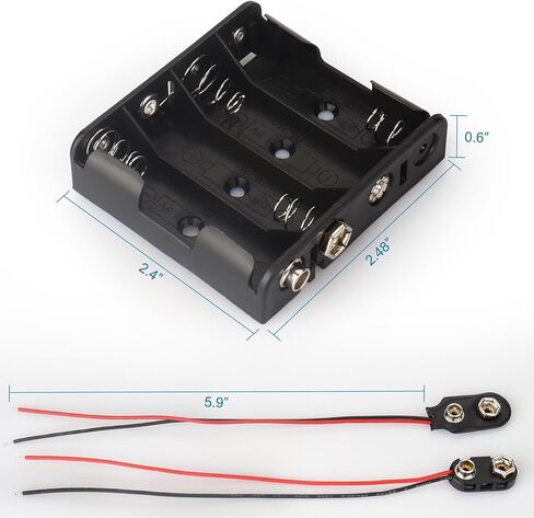 4AA Battery Holder with Snap Connector, Replacement Battery Holder for Safes, Door Locks & Student Science Experiments in Saudi Arabia