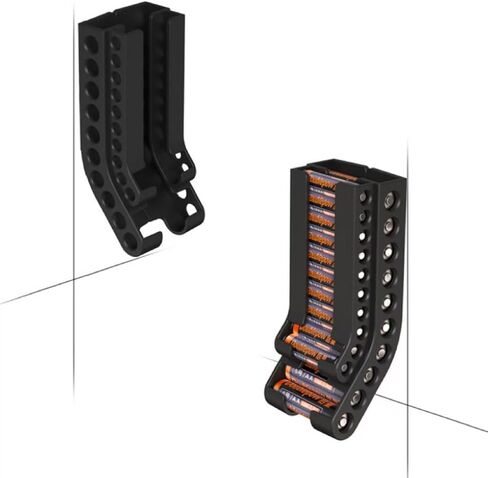 All-in-One Battery Caddy Organizer - Wall Mount Storage for AA AAA Batteries, 5.7" L x 3.9" W,White in Saudi Arabia