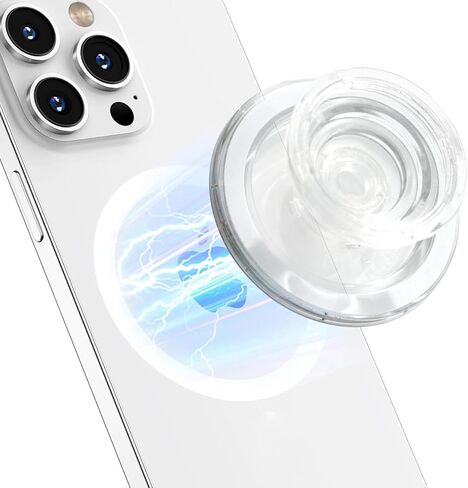 مقبض هاتف محمول مغناطيسي شفاف قابل للطي متوافق مع Magsafe، حامل حامل هاتف خلوي شفاف للهواتف الذكية والكمبيوتر اللوحي iPhone in Kuwait