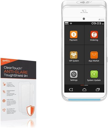 BoxWave Screen Protector Compatible with Pax A920 - ClearTouch Anti-Glare ToughShield 9H (2-Pack), Anti-Glare 9H Tough Flexible Film Screen Protector in Kuwait