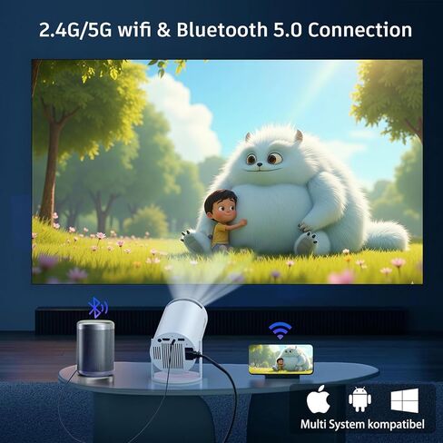 2025 Upgraded HY300PRO Mini Projector with WiFi and Bluetooth,Portable Projector 4K Support,180 Degree Rotation,Auto Keystone Correction,Android 11,Smart Proyector for Outdoor, Bedroom,Game & Business in Saudi Arabia