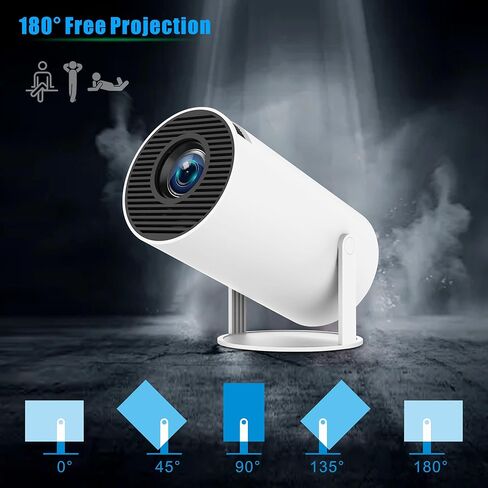 2025 Upgraded HY300PRO Mini Projector with WiFi and Bluetooth,Portable Projector 4K Support,180 Degree Rotation,Auto Keystone Correction,Android 11,Smart Proyector for Outdoor, Bedroom,Game & Business in Saudi Arabia