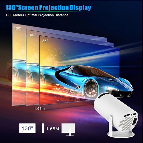 2025 Upgraded HY300PRO Mini Projector with WiFi and Bluetooth,Portable Projector 4K Support,180 Degree Rotation,Auto Keystone Correction,Android 11,Smart Proyector for Outdoor, Bedroom,Game & Business in Saudi Arabia