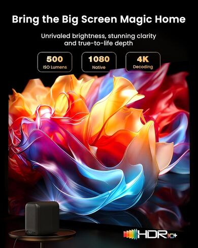 جهاز عرض WEMAX الذكي من Google TV مع Netflix مرخص، وفك تشفير 4K، و500 ISO Lumens، وجهاز عرض أفلام خارجي مع WiFi وBluetooth، وجهاز عرض FHD 1080P للمسرح المنزلي مع مكبر صوت Dolby 10W in Kuwait