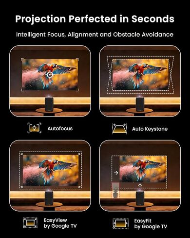 جهاز عرض WEMAX الذكي من Google TV مع Netflix مرخص، وفك تشفير 4K، و500 ISO Lumens، وجهاز عرض أفلام خارجي مع WiFi وBluetooth، وجهاز عرض FHD 1080P للمسرح المنزلي مع مكبر صوت Dolby 10W in Kuwait
