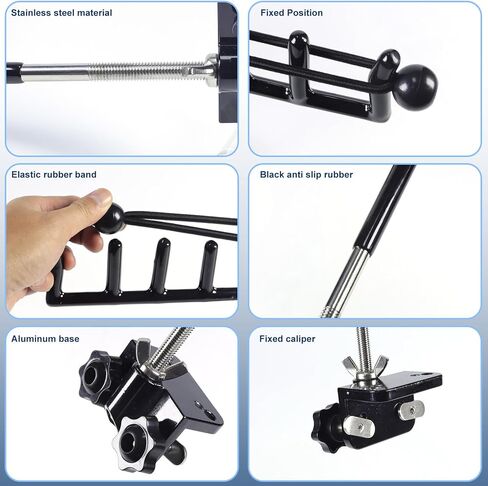 2PCS Marine Storage Rod Holder - Stainless Steel Multi-Rod Rack with Adjustable Clamps for Boat Railing in Saudi Arabia