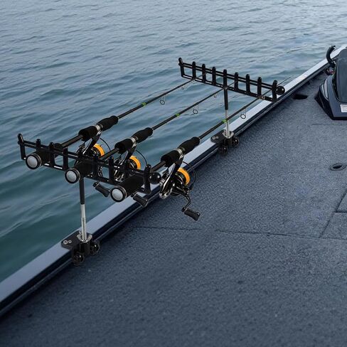 2PCS Marine Storage Rod Holder - Stainless Steel Multi-Rod Rack with Adjustable Clamps for Boat Railing in Saudi Arabia