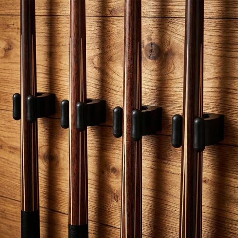 12 PCS Fishing Rod Clips, Pool Cue Holder Billiards Cue Clip Holders Wall Mounted Fishing Rod Holders Black Snooker Cues Locating Clip Holder Pool Racks with Screws in Saudi Arabia