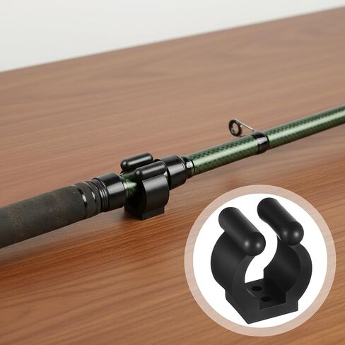 12 PCS Fishing Rod Clips, Pool Cue Holder Billiards Cue Clip Holders Wall Mounted Fishing Rod Holders Black Snooker Cues Locating Clip Holder Pool Racks with Screws in Saudi Arabia