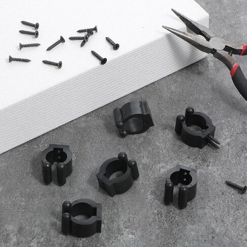 12 PCS Fishing Rod Clips, Pool Cue Holder Billiards Cue Clip Holders Wall Mounted Fishing Rod Holders Black Snooker Cues Locating Clip Holder Pool Racks with Screws in Saudi Arabia
