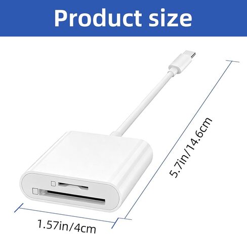 USB C SD Card Reader, Type C SD Card Reader, Supports SD and Micro SD Memory Card Adapters for iPhone 15 16 17/iPad/MacBook/Mac, Trail Camera Viewer Plug and Play -2 Slots in Saudi Arabia