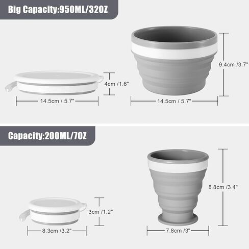 Odoland Mess Kit for Camping 1 Person with Silicone Collapsible Bowl Collapsible Cup & Stainless Steel Spoon for Backpacking Outdoor Camping Hiking and Picnic in Saudi Arabia