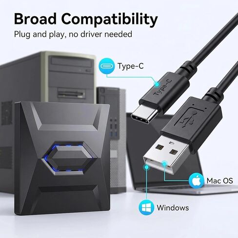 7-in-1 External USB DVD Drive & Blu-Ray Player - Portable Bd DVD CD Burner Writer Reader with 3 USB Ports Hub & Sd/Tf Card Readers, 6X Blu-Ray Optical Drive for Laptop Desktop in Saudi Arabia