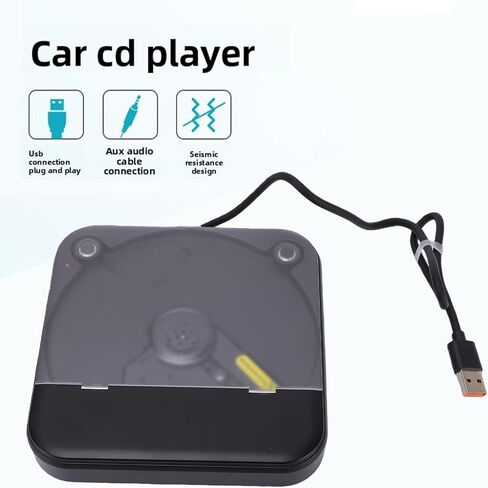 Diyeeni Portable External Car CD Player USB 3.0 CD Burner with Anti Shock Technology and AUX Audio Cable for Laptop Desktop PC TV Home Audio System in Saudi Arabia