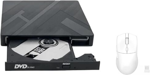 External CD/DVD Drive for Laptop and Desktop, Type-C CD/DVD Player USB 3.0 Portable Burner Writer Reader Compatible with Mac MacBook Pro/Air iMac, Black in Saudi Arabia